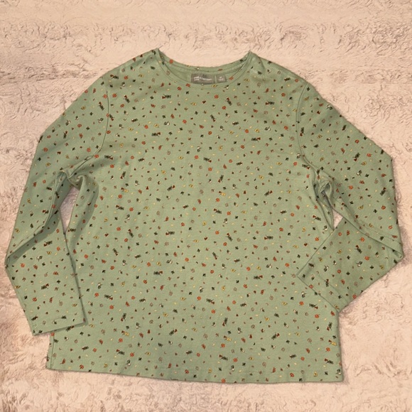 Size 1X Croft & Barrow leaf print top - Picture 1 of 10